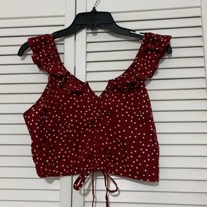 Shein Burgundy Crop Top Size M
